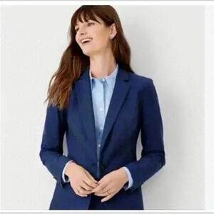 Banana Republic New Marzotto Italian Wool Blazer Size 4 Tall Women's Navy Jacket